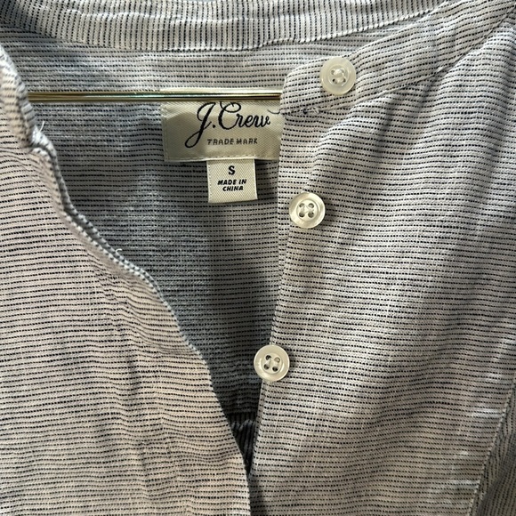 J. Crew Gathered Linen Cotton adjustable front Popover High Low Top size S - Picture 3 of 12